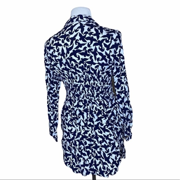 Anthropologie Maeve Alexa bird print smocked - Picture 4 of 10